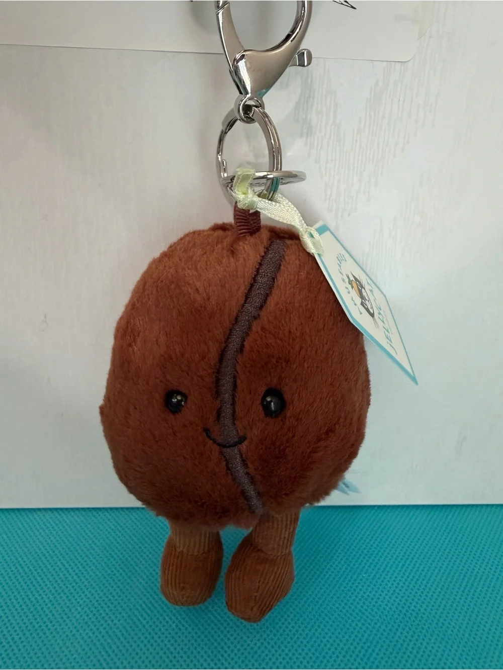 100% Authentic Jellycat Amuseables Coffee Bean Bag Charm Keychain - NWT